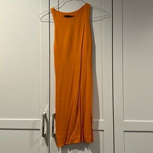 Zara woman’s sleeveless crepe dress with back cutouts